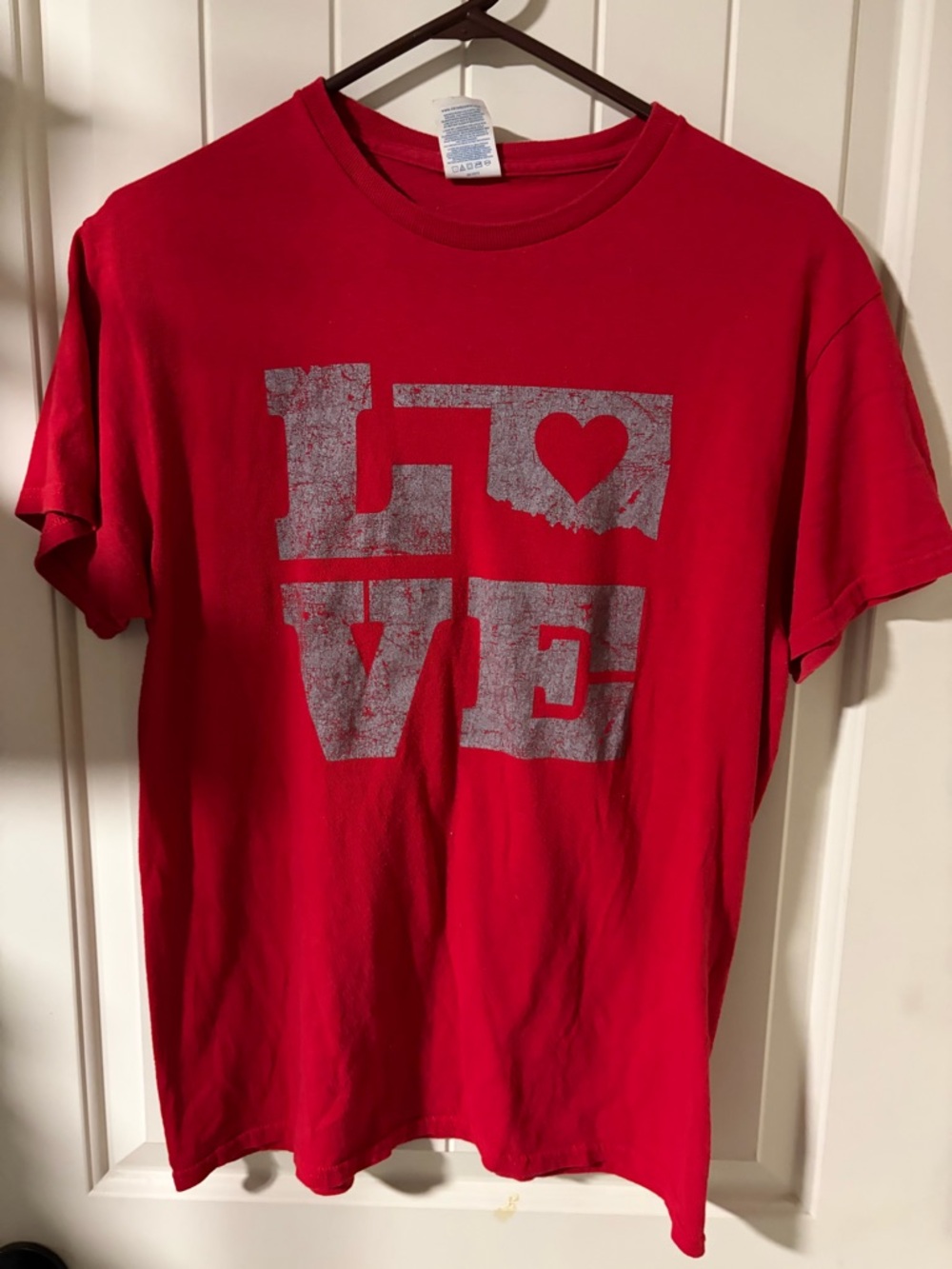 Delta Red Tee with Silver LOVE Accent